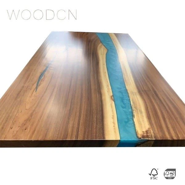 Resin Walnut River Wood Desk Top
